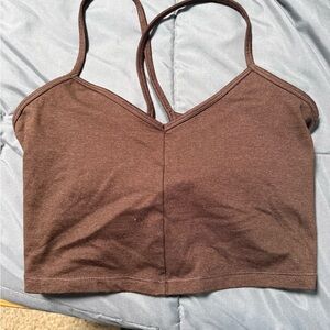 Brown Strappy Crop Top
